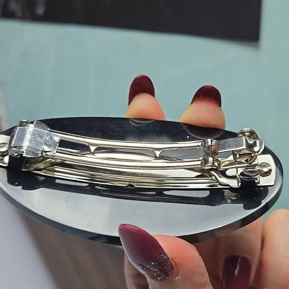 Vintage mother-of-pearl abalone inlays Hair Clip ducks family play in the River - Picture 14 of 17